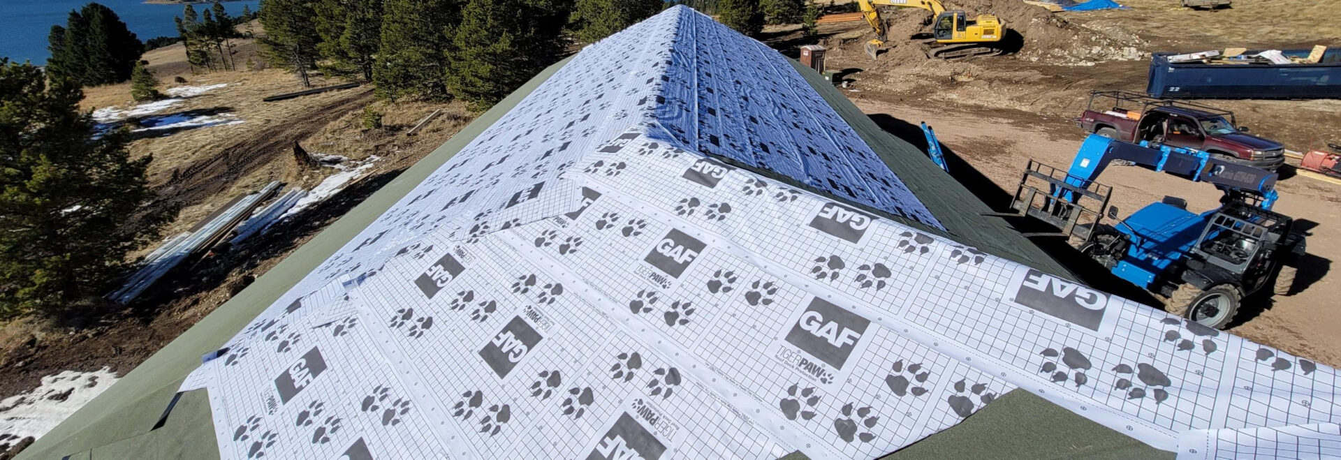 GAF roofing materials on site